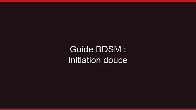 Guide BDSM : initiation douce